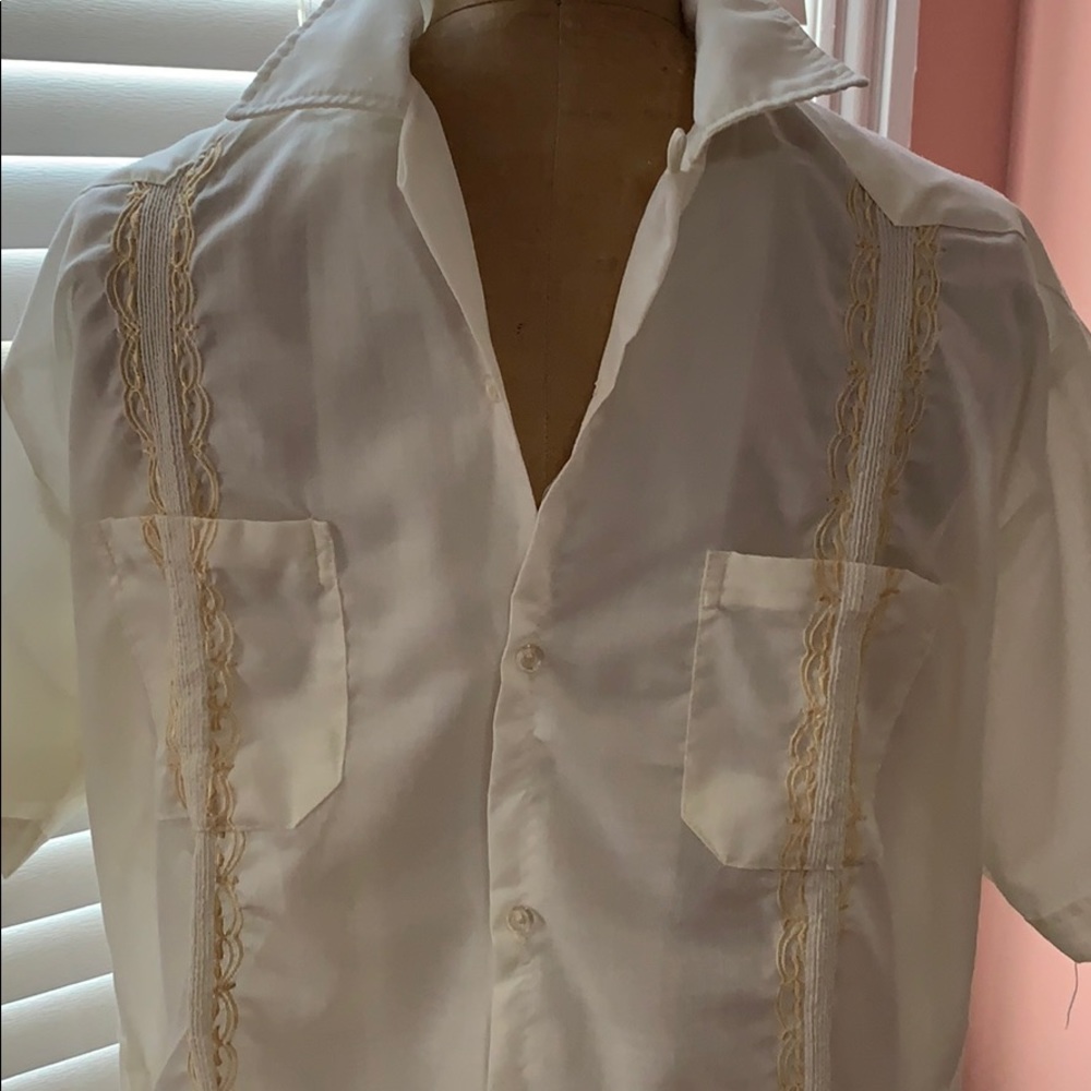 Vintage off-white guayabera shirt